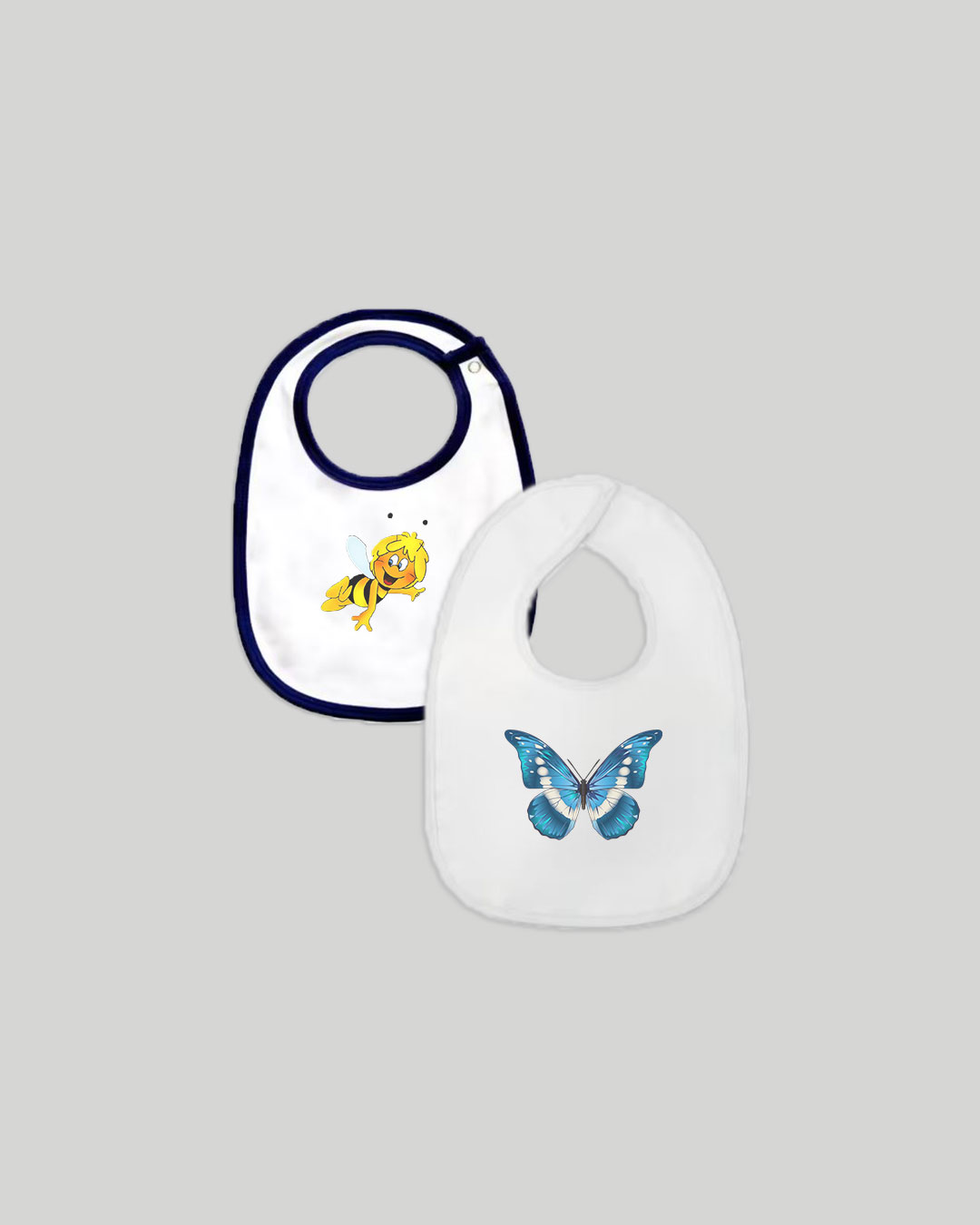 personalización de baberos para bebes. estampación de textil mediante vinilo, dtf o dtg.